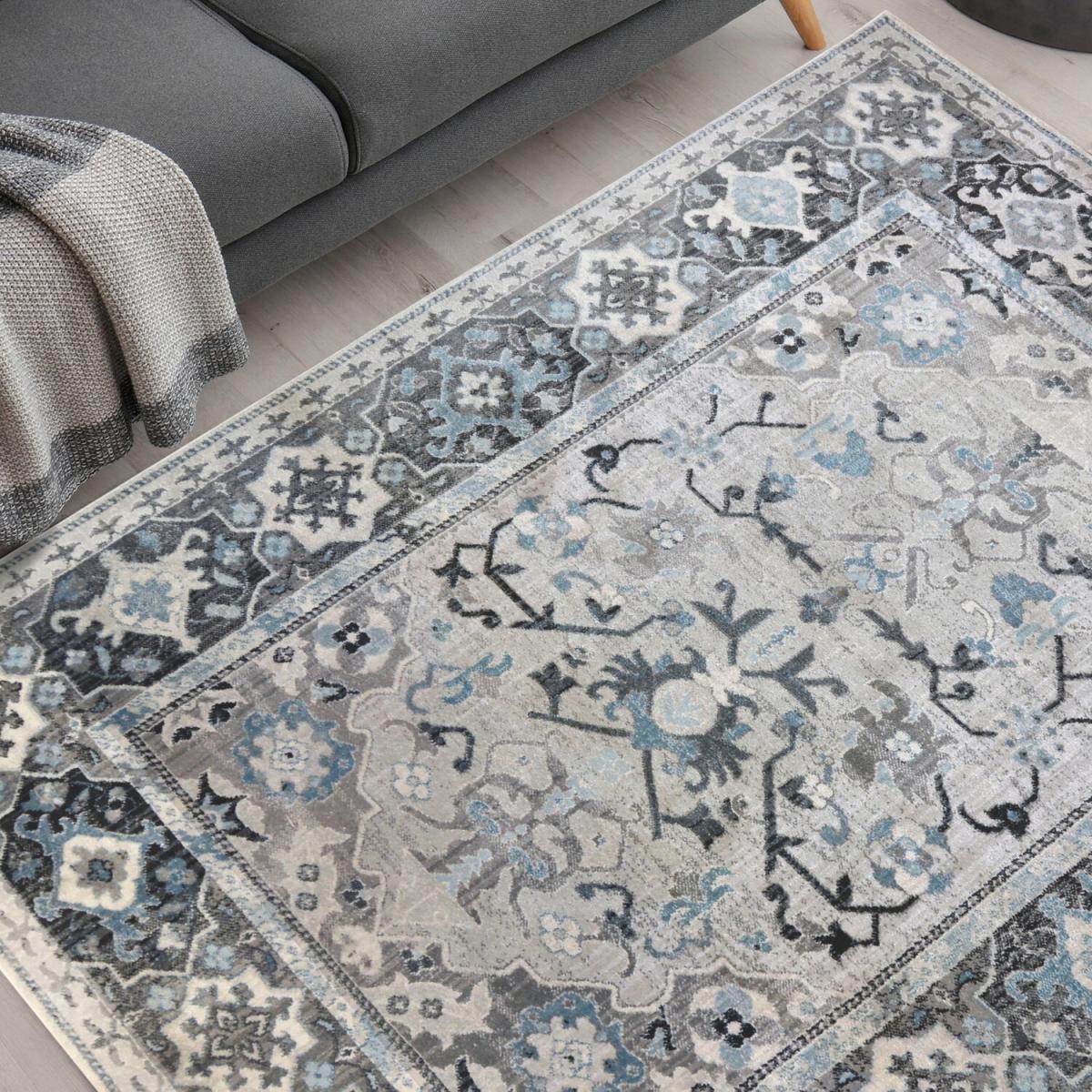 Grey Traditional Living Room Rug - Tardan - Grey / 150cm – image 2
