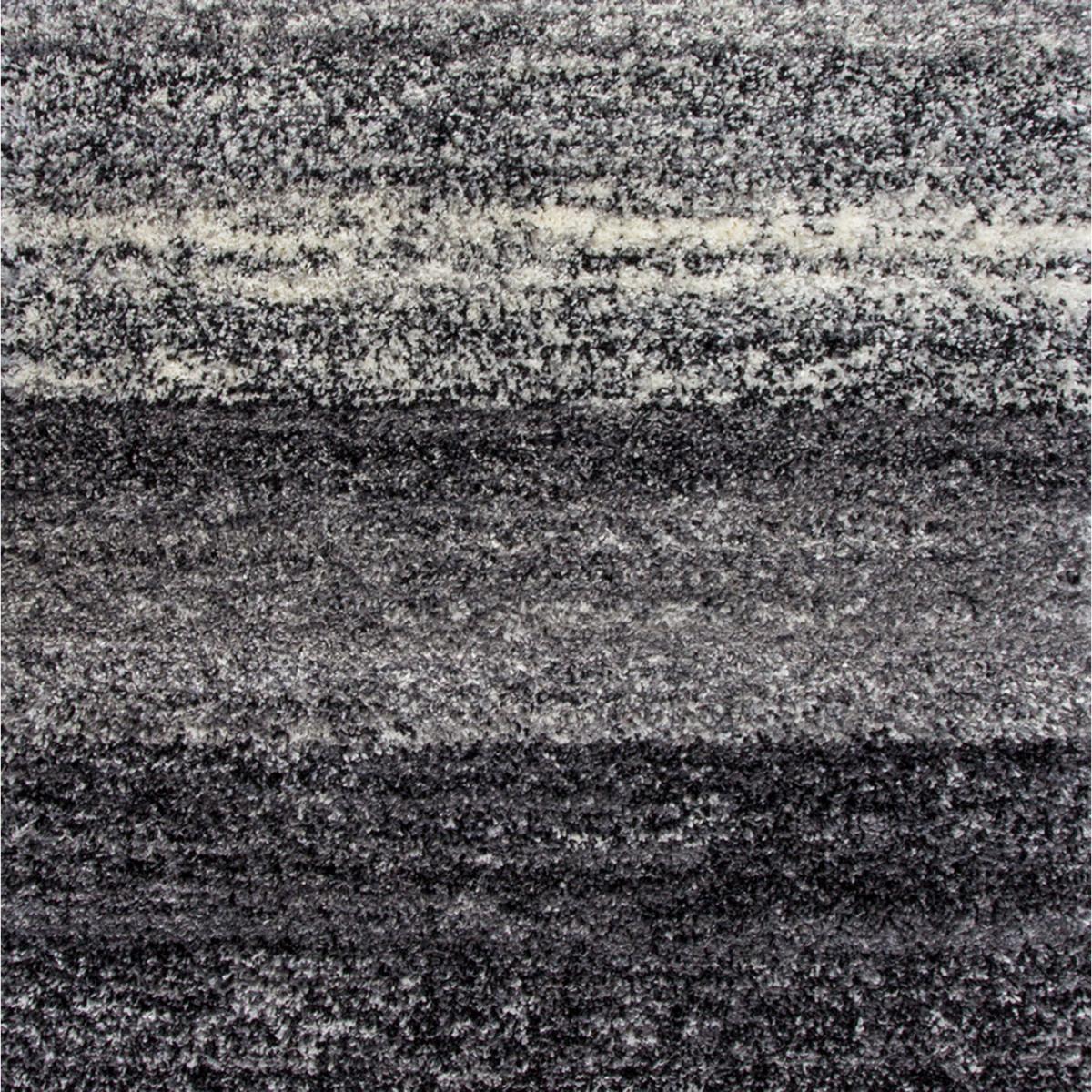Super Soft Black Grey Mottled Striped Shaggy Area Rug - Black Grey / 120cm x 170cm – image 3