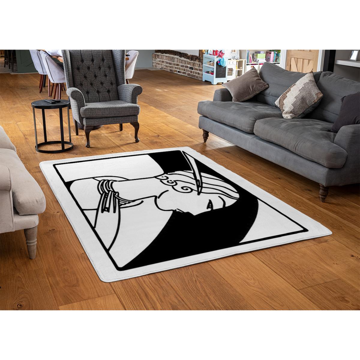 Art Deco Woman Rug - Black / 110cm – image 2