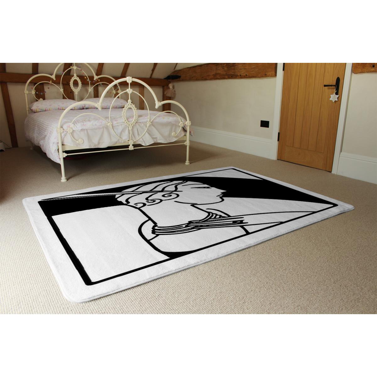 Art Deco Woman Rug - Black / 110cm – image 3