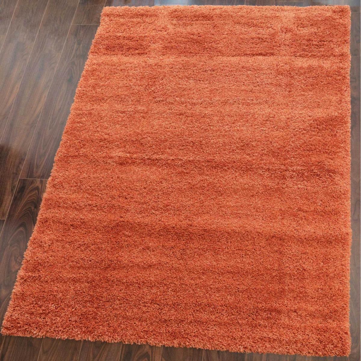 Super Soft Terracotta Orange Shaggy Living Area Rug - Terracotta / 230 x 160cm – image 3