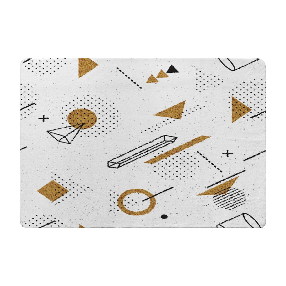 Trendy Geometric Elements Designer Rug - White / 150cm – image 1