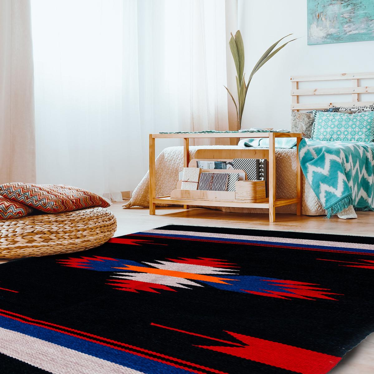 Multi Coloured Contemporary Rug - Black – image 2