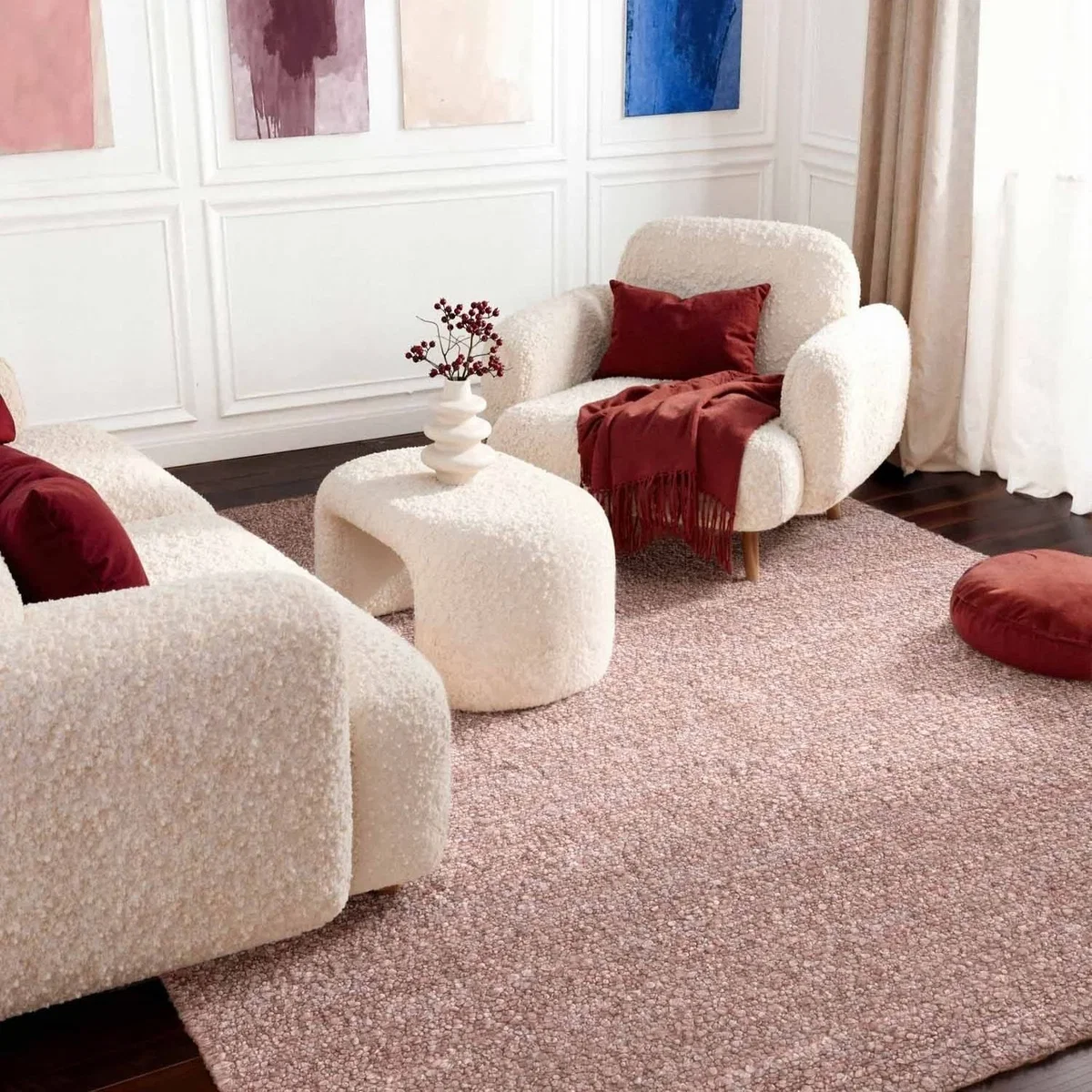 Ted Baker Portobello Soft Short Pile Runner Rug - Rust Pink - Pink / 200.0cm – image 8
