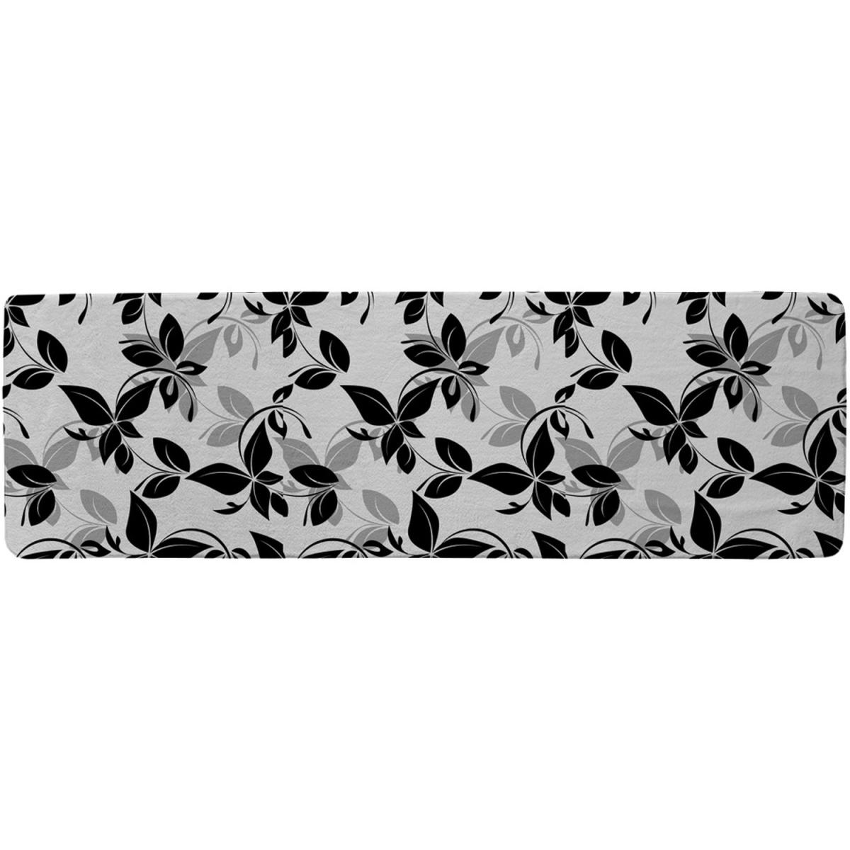 Black White Floral Runner Rug - Black – image 2