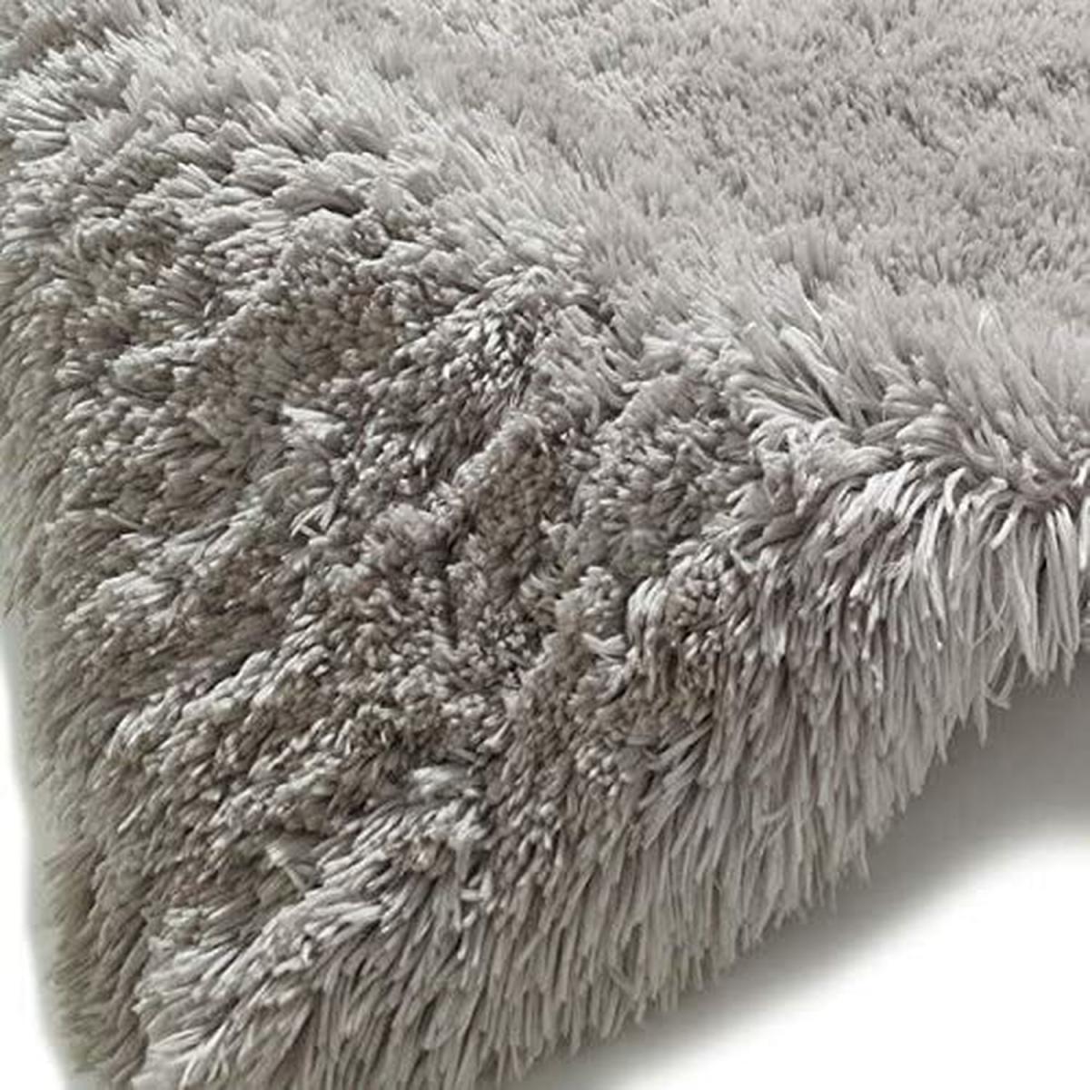 Silver Super Thick 8cm Polyester Shaggy Rug - Plush - Grey / 15kg – image 2