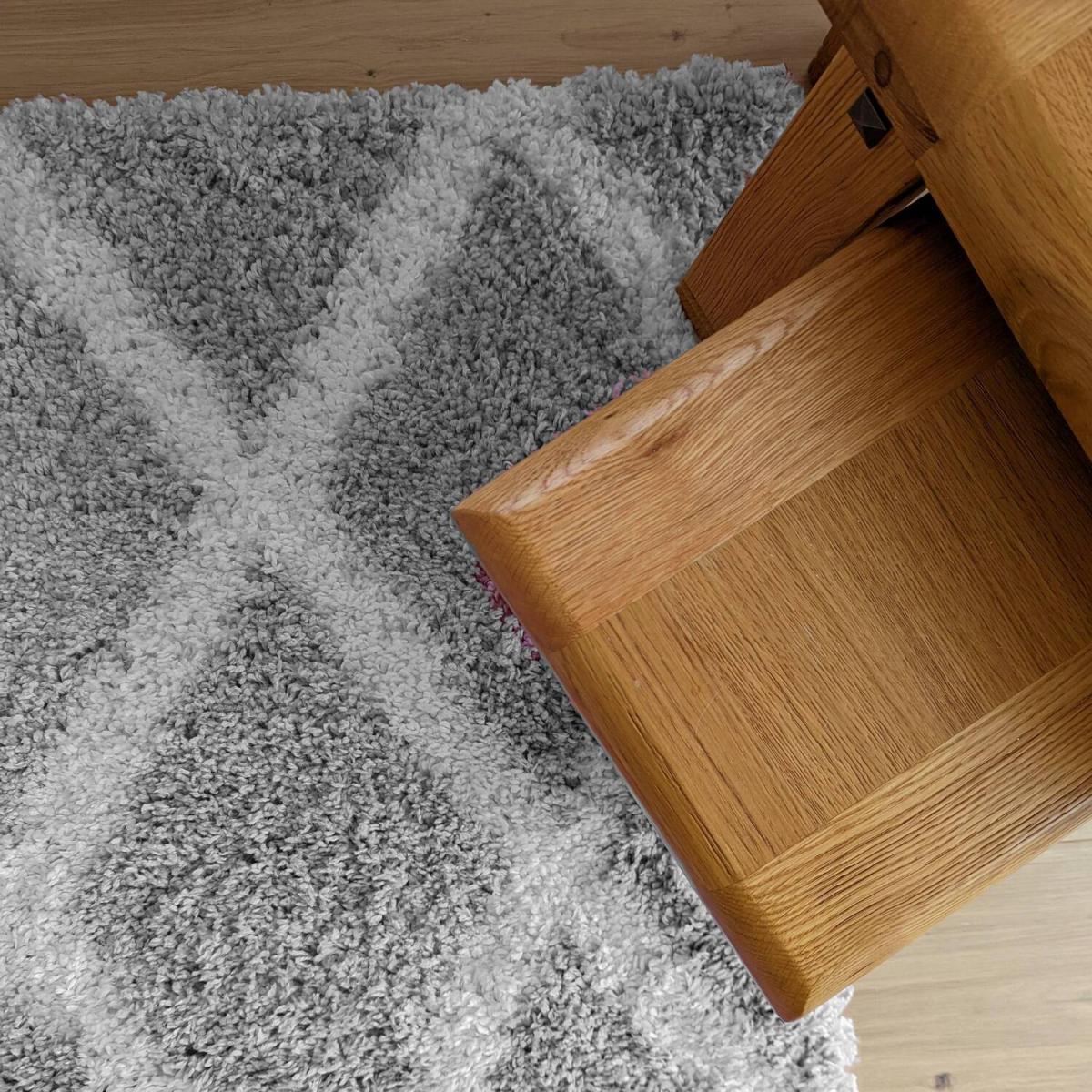 Grey Shaggy Moroccan Trellis Rug - Oslo - Grey / 110cm – image 2