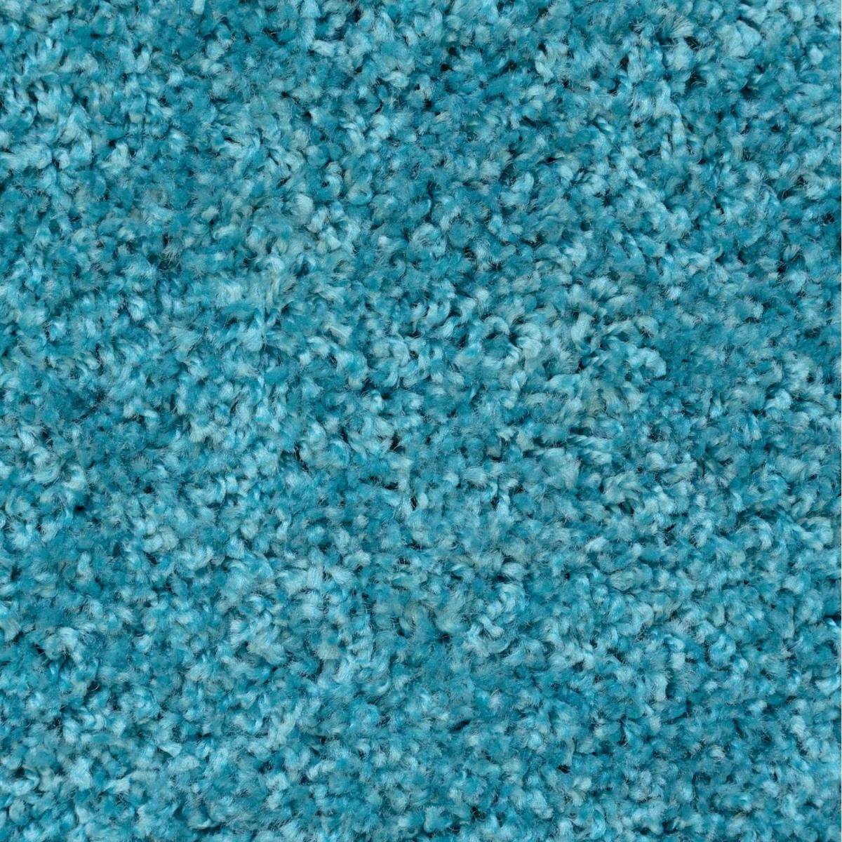 Soft Value Teal Blue Shaggy Area Rug - Teal Blue / 135 x 135cm – image 1