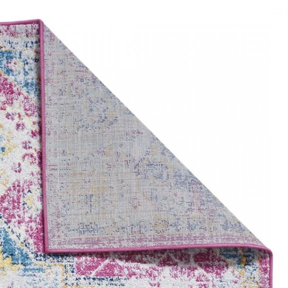 Kansas Traditional Stain Resistant Rug - FuschiaBlue - Pink / 160cm – image 4