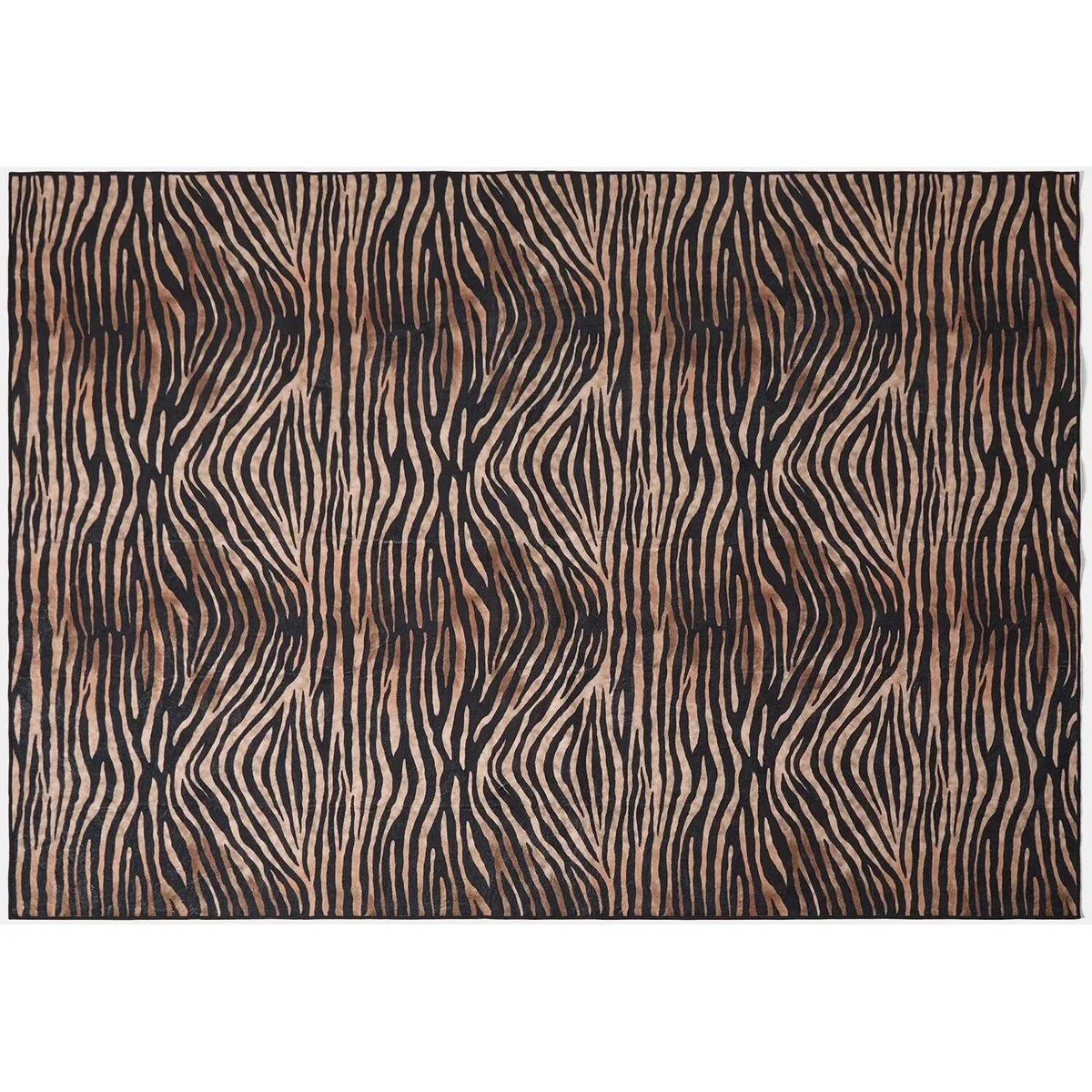 OHS Animal Print Washable Rug - Black / 120cm / Zebra – image 2