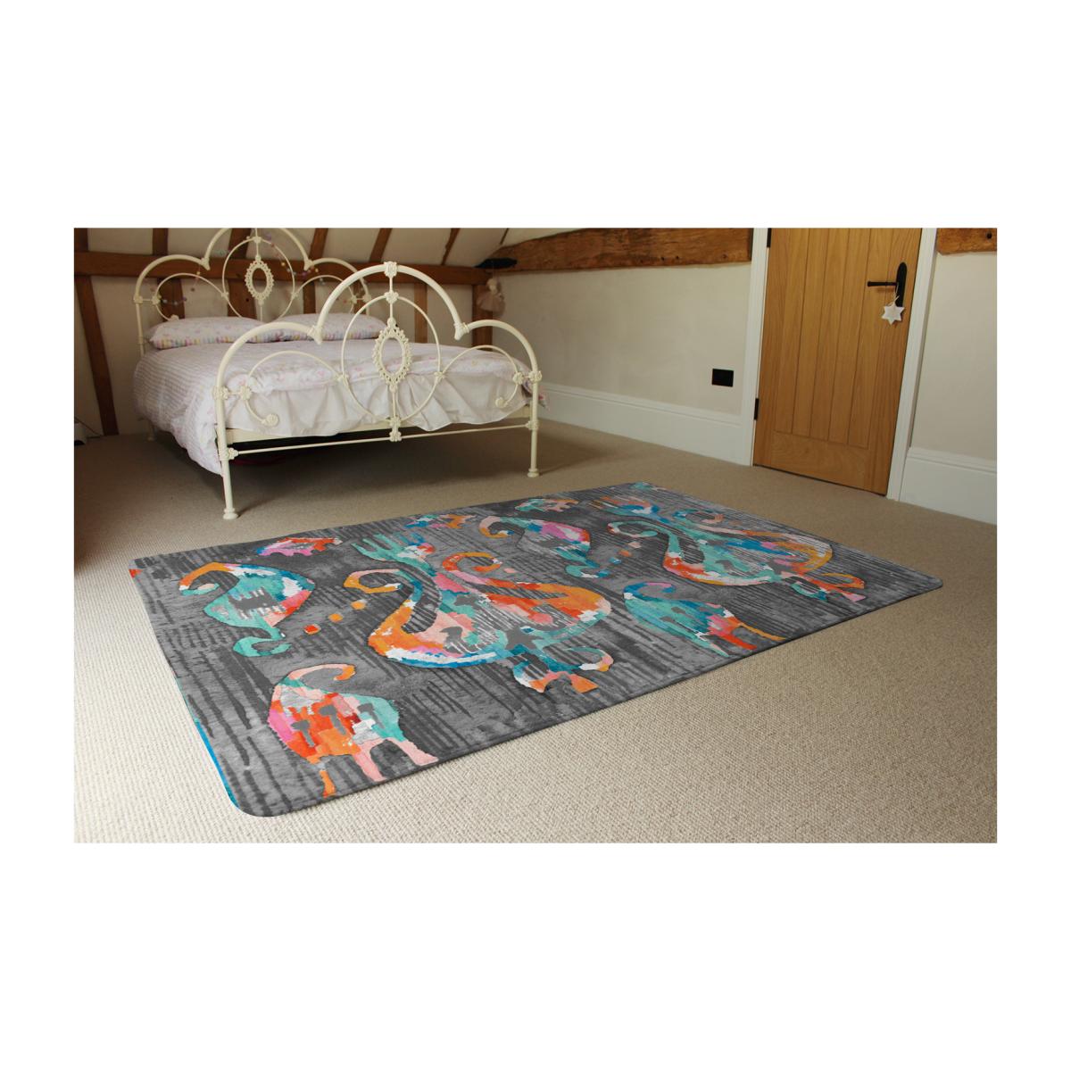 Trendy Tribal Pattern In Watercolour Style Rug - Blue / 230cm – image 1
