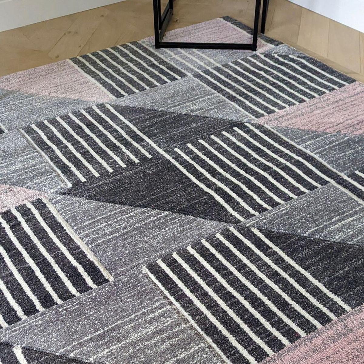 Blush Pink Living Room Rug - Boston - Pink / 3kg / 110cm – image 2