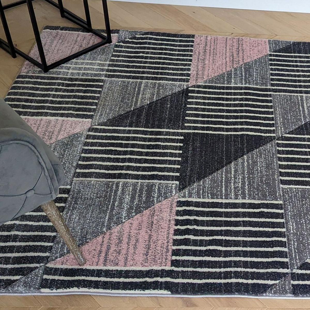 Blush Pink Living Room Rug - Boston - Pink / 3kg / 110cm – image 3