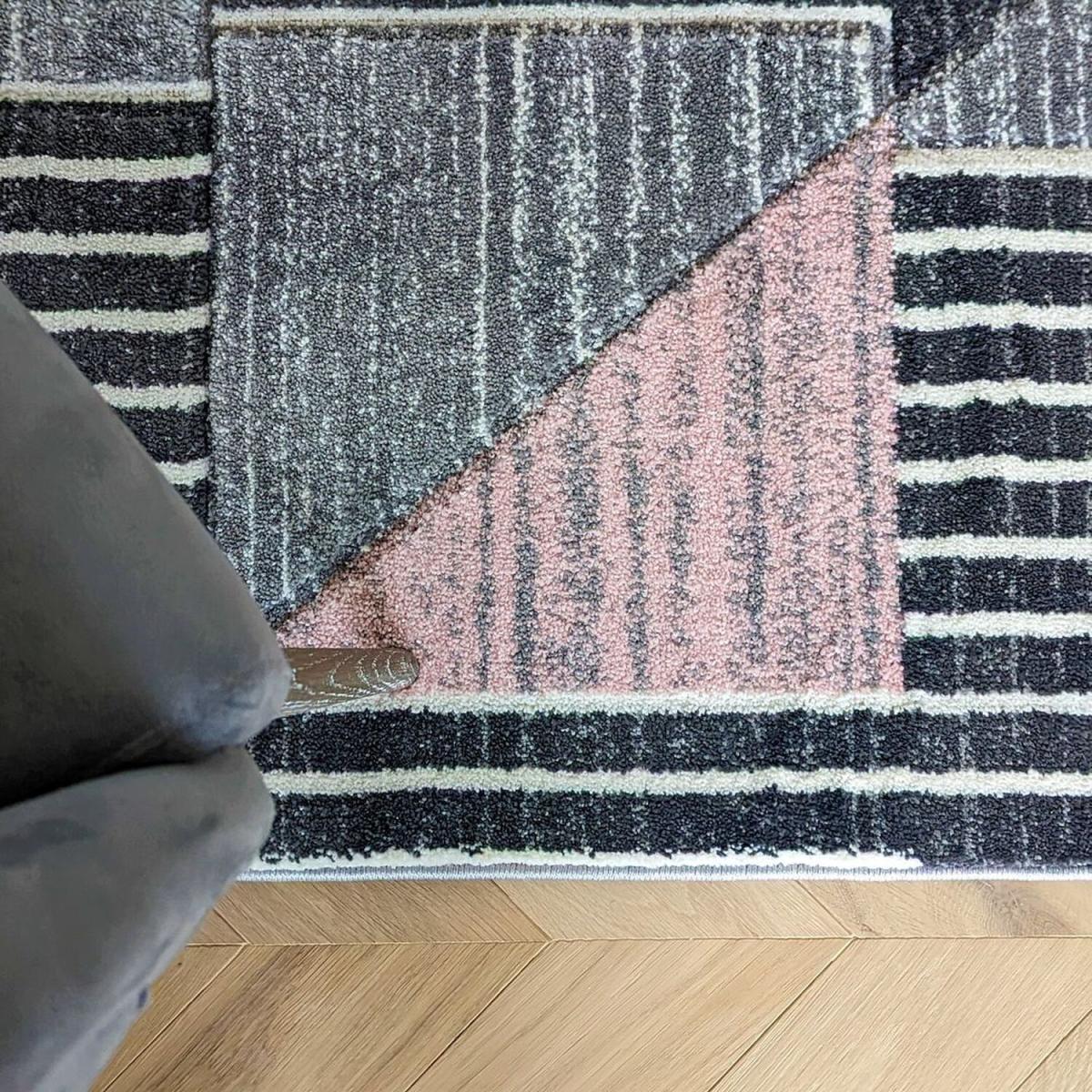 Blush Pink Living Room Rug - Boston - Pink / 3kg / 110cm – image 5