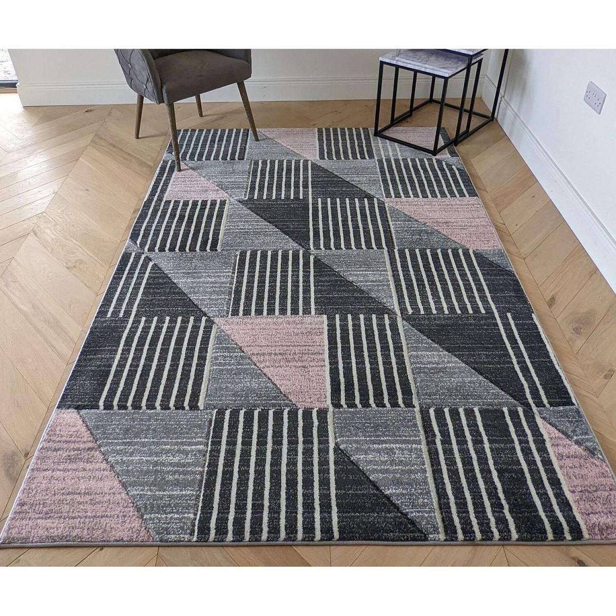 Blush Pink Living Room Rug - Boston - Pink / 3kg / 110cm – image 1