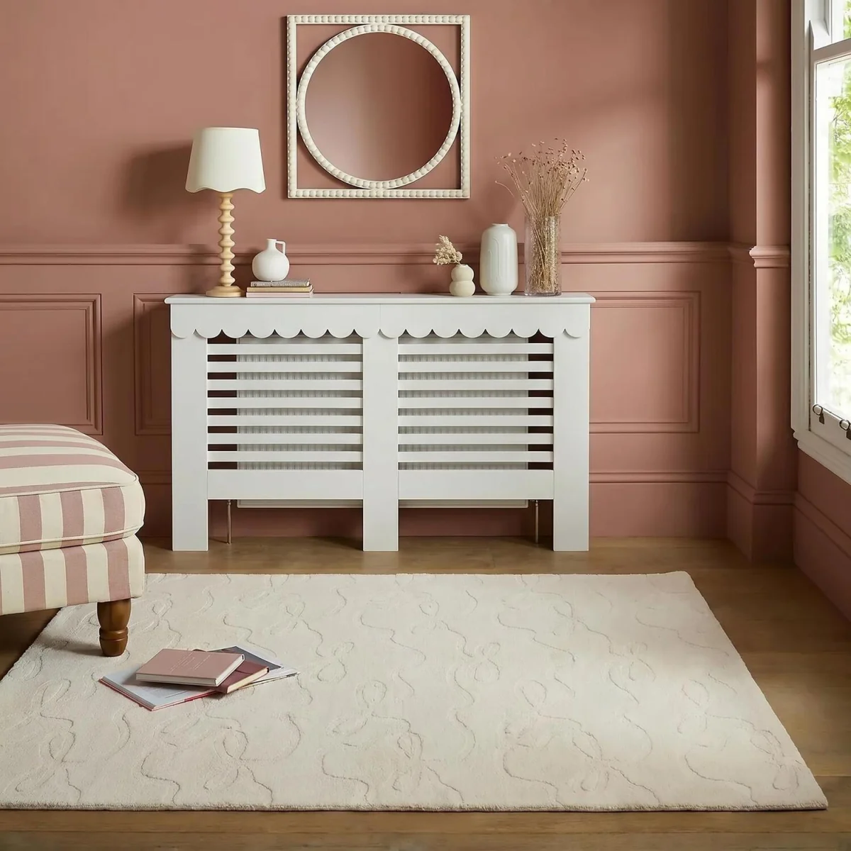 OHS Tufted Bows Decorative Rug - Ivory / 160cm – image 1