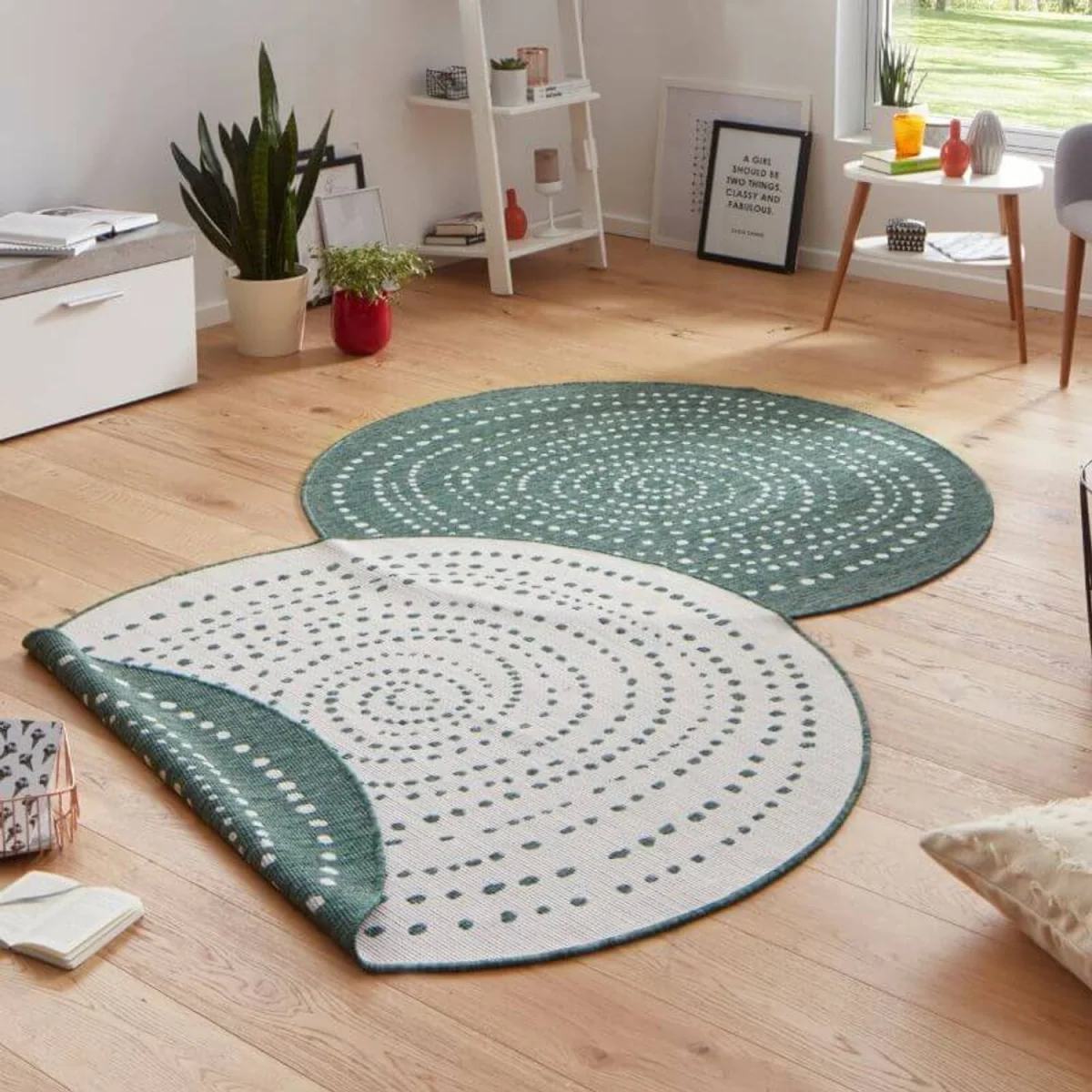 Reversible Bali Indoor & Outdoor Round Rug Green - Green / 200.0cm – image 5
