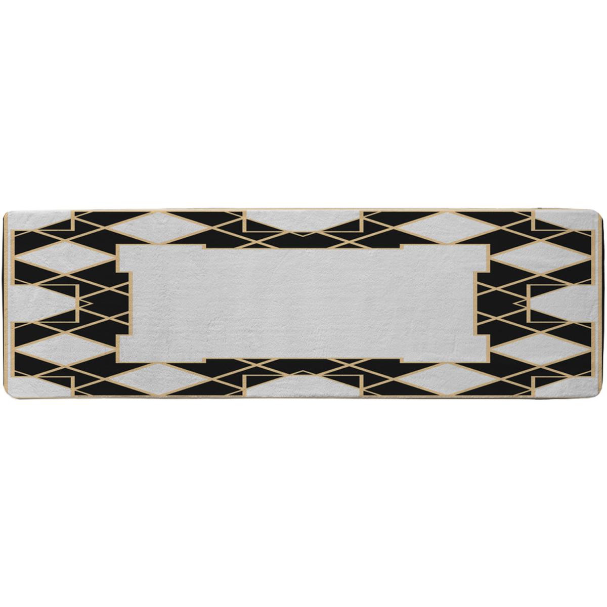 Art Dco Diamond Border Runner Rug - Gold – image 2