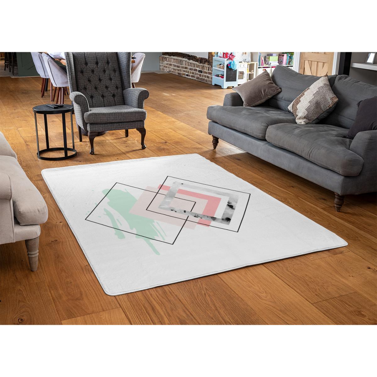 Geometric Overlays Rug - White / 110cm – image 2