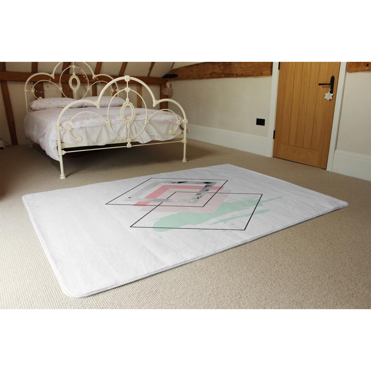 Geometric Overlays Rug - White / 110cm – image 3
