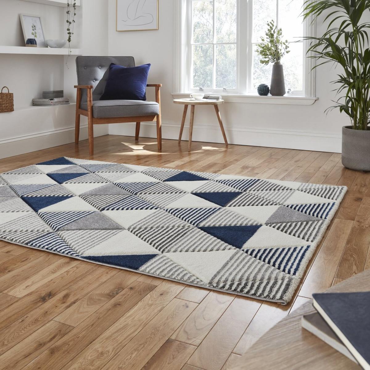 Brooklyn BRK15 GreyNavy Rug - Grey/Navy / 220cm – image 2