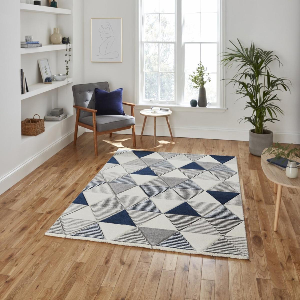 Brooklyn BRK15 GreyNavy Rug - Grey/Navy / 220cm – image 1