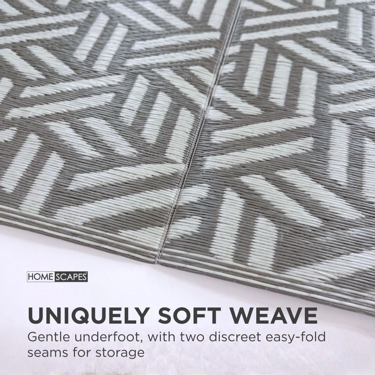 Homescapes Outdoor Rug Luxury Waterproof Reversible, Grey Luna Geometric - Grey / 300cm – image 4