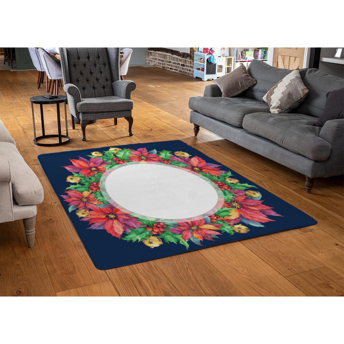 Holly  Bright Leaves Rug - Blue / 230cm – image 3