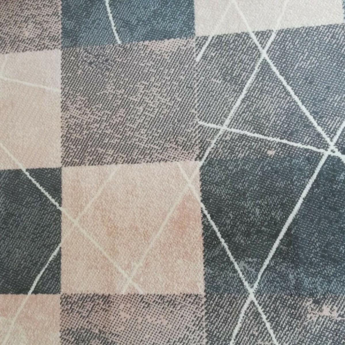 Grey and Light Blue Patchwork Rug - Lisbon - Grey / 150cm – image 3