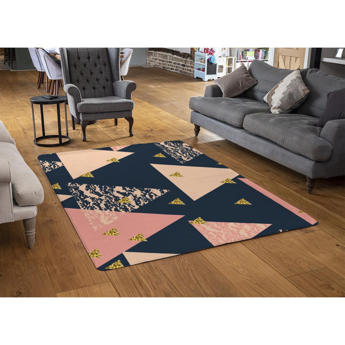 Triangle Pattern Rug - Pink / 230cm – image 3
