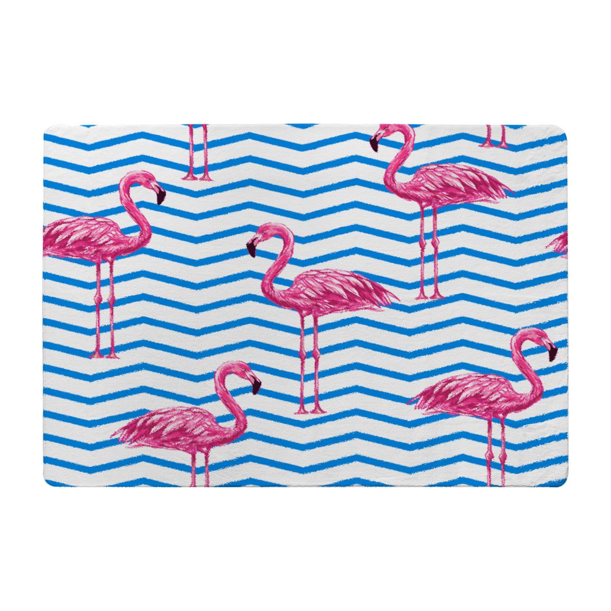 Flamingo Blue Geometric Lines Designer Rug - Pink / 150cm – image 1