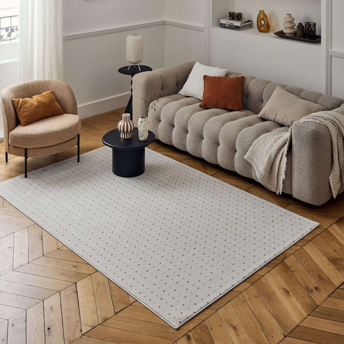 The Rugs Carmel Dots Textured Rug - Cream-Terra – image 7