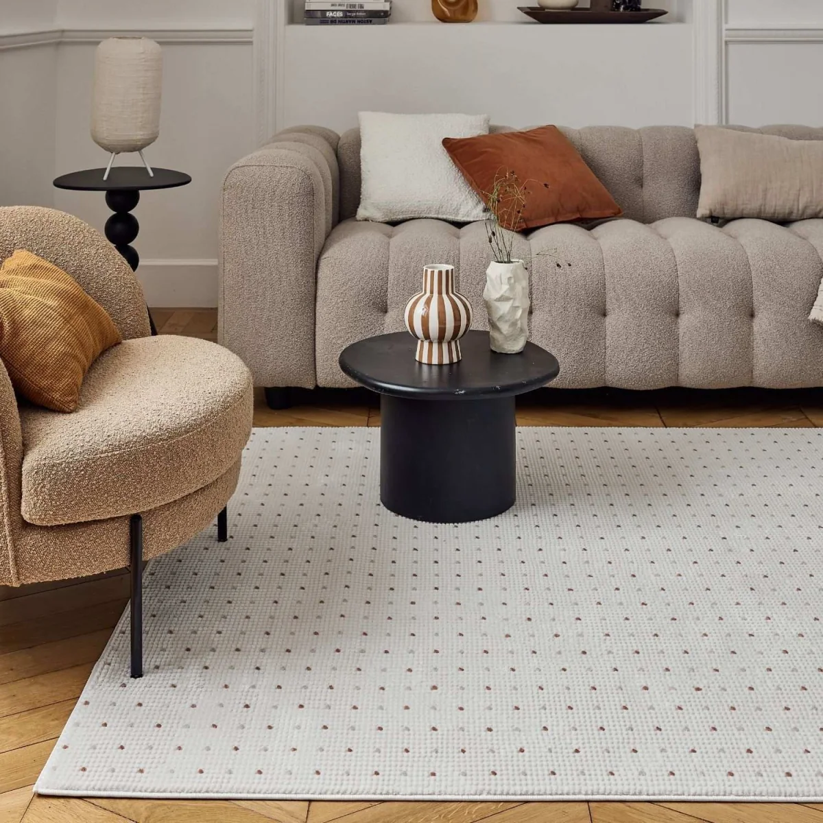 The Rugs Carmel Dots Textured Rug - Cream-Terra – image 9