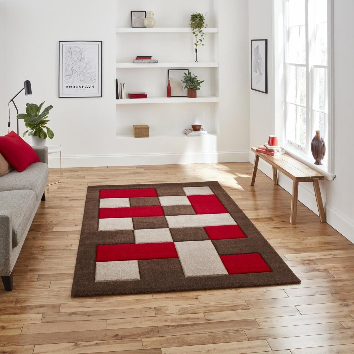 Brooklyn BRK04 BrownRed Rug - Brown/Red / 120cm – image 1