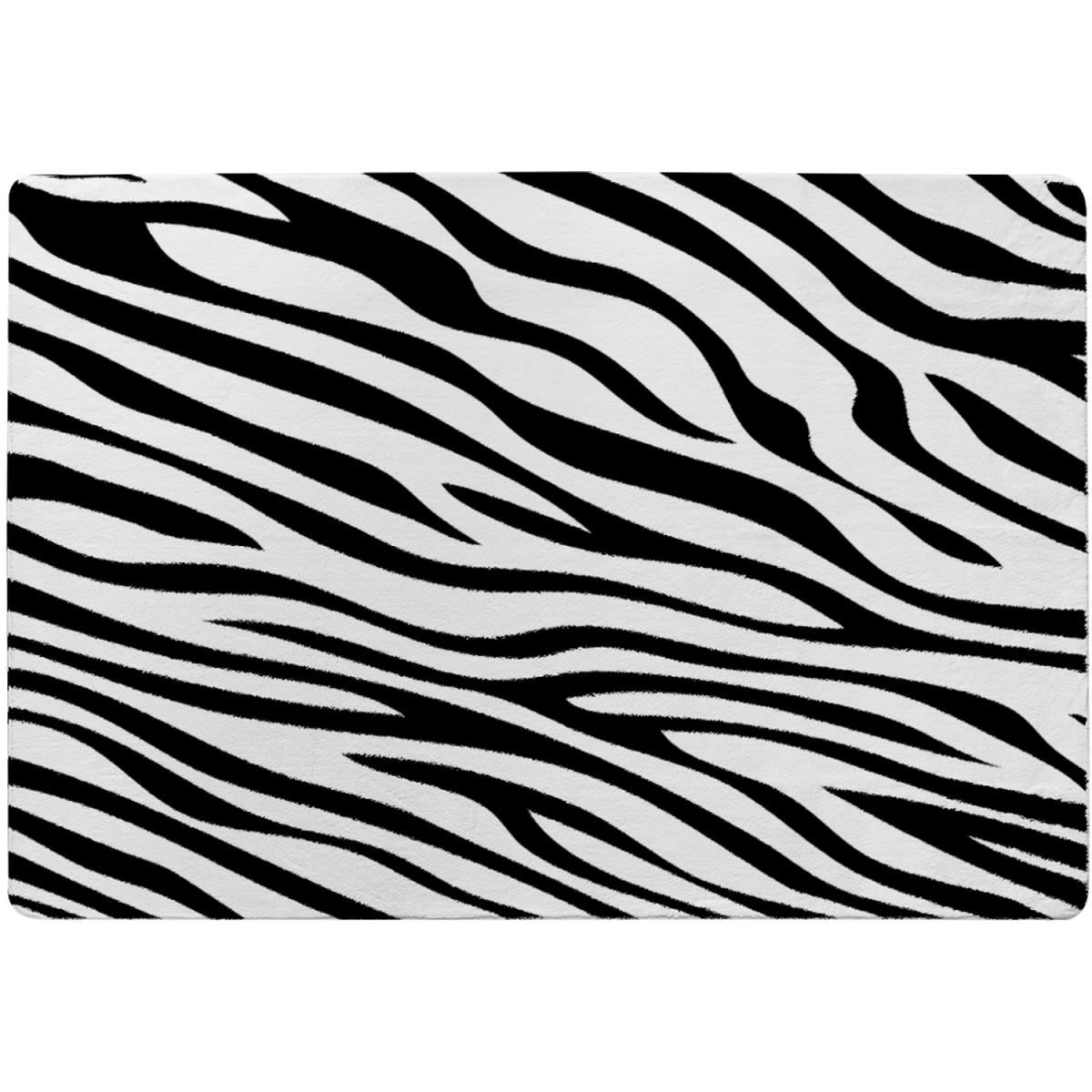 Print Of Zebra Stripes Designer Rug - Black / 110cm – image 2