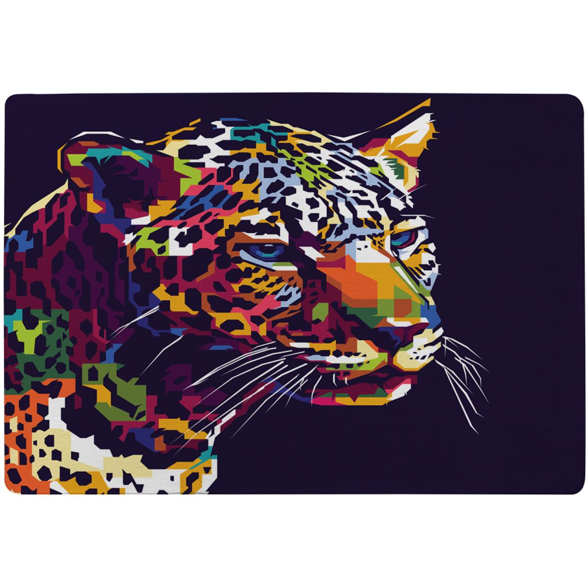 Leopard Face With Pop Art Style Designer Rug - Yellow / 150cm – image 2