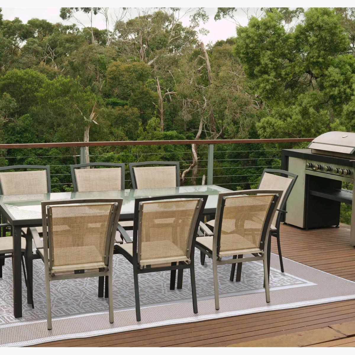 Plastic Outdoor Rug Erbe Taupe White - Taupe White / 270cm