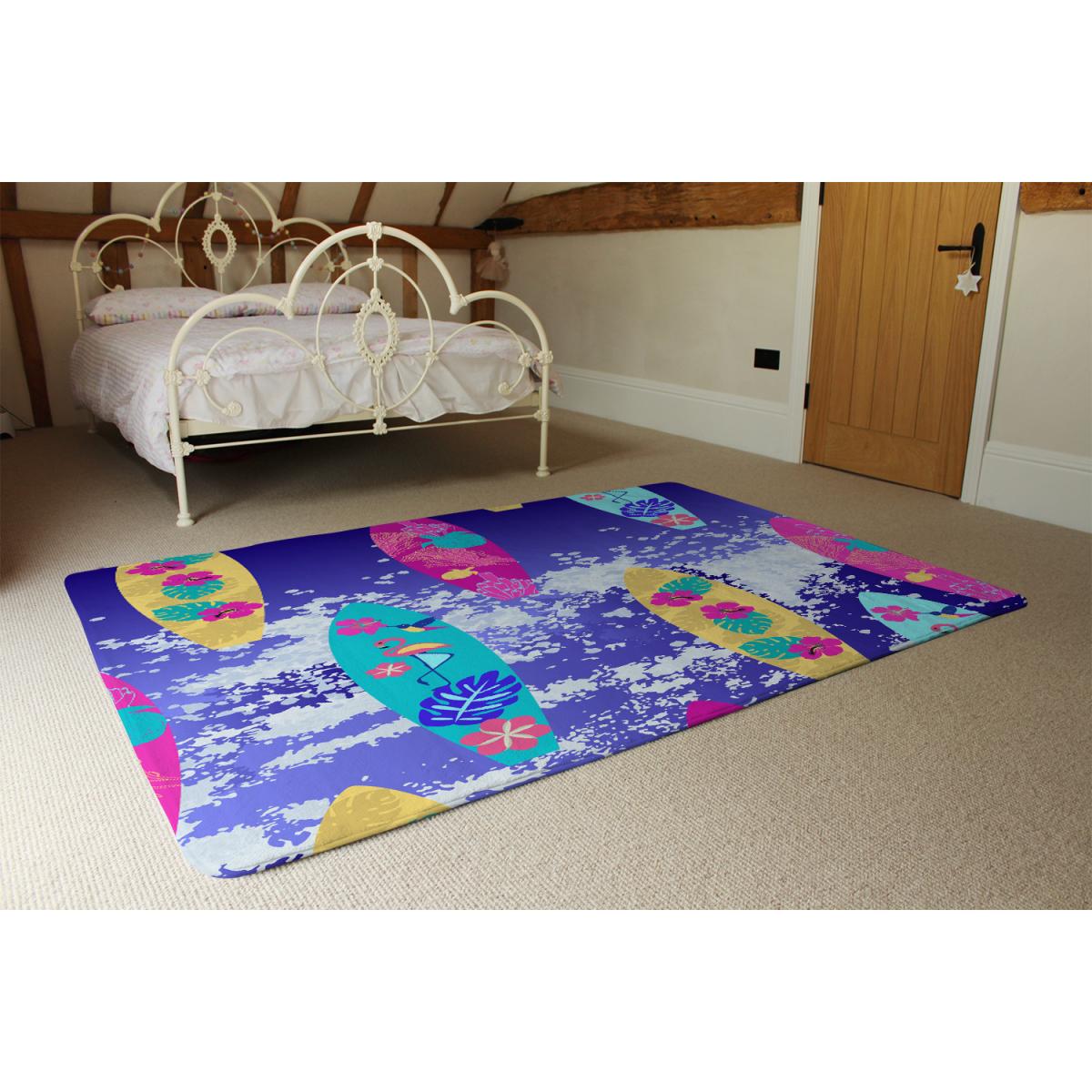Tropical Surf Rug - Blue / 110cm – image 3
