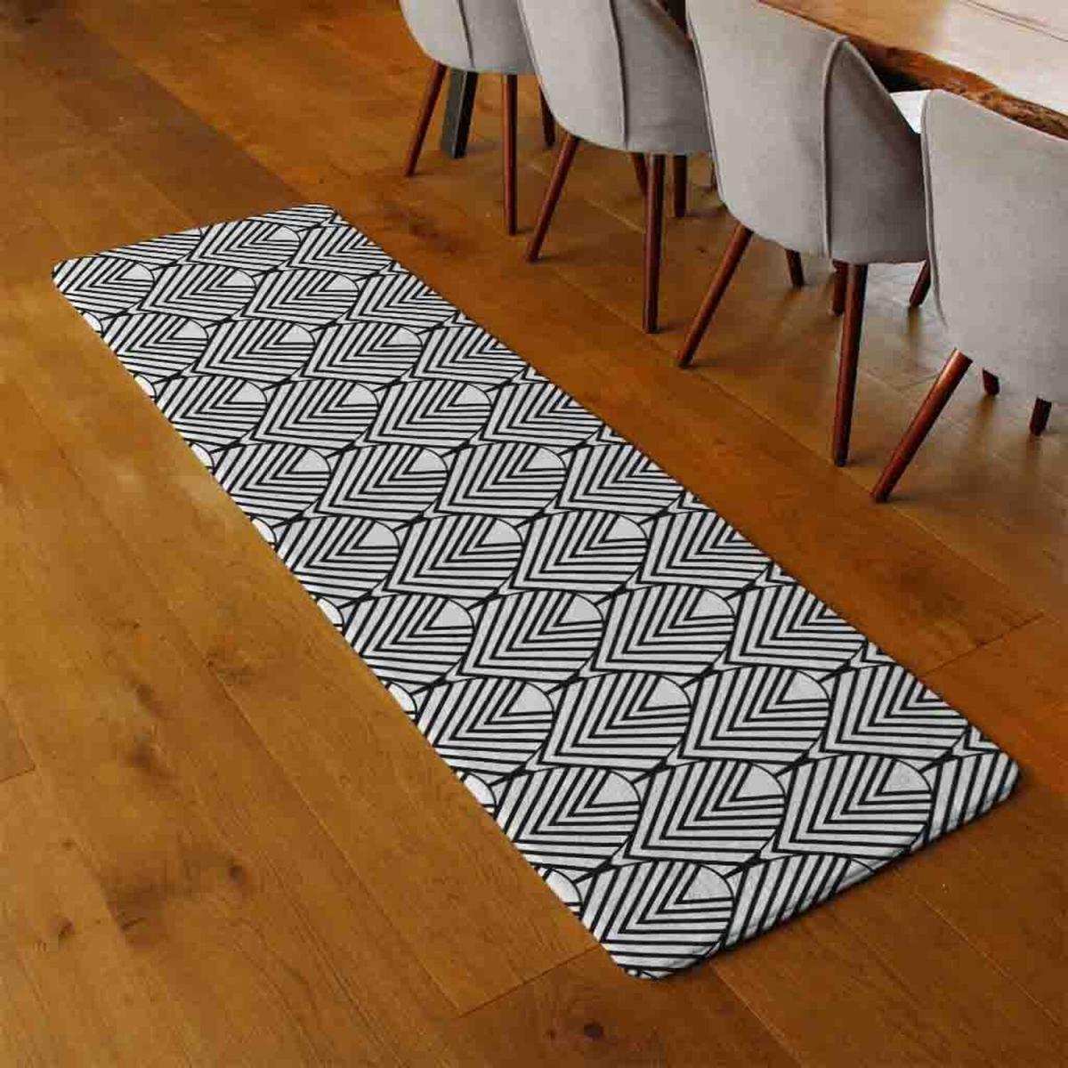 Black Geometric Decoration Runner Rug - Black – image 2