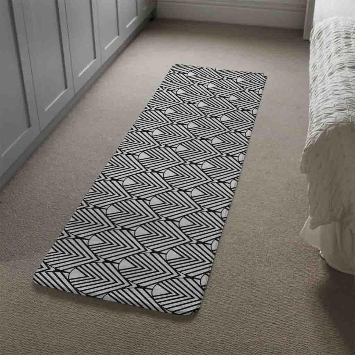 Black Geometric Decoration Runner Rug - Black – image 5