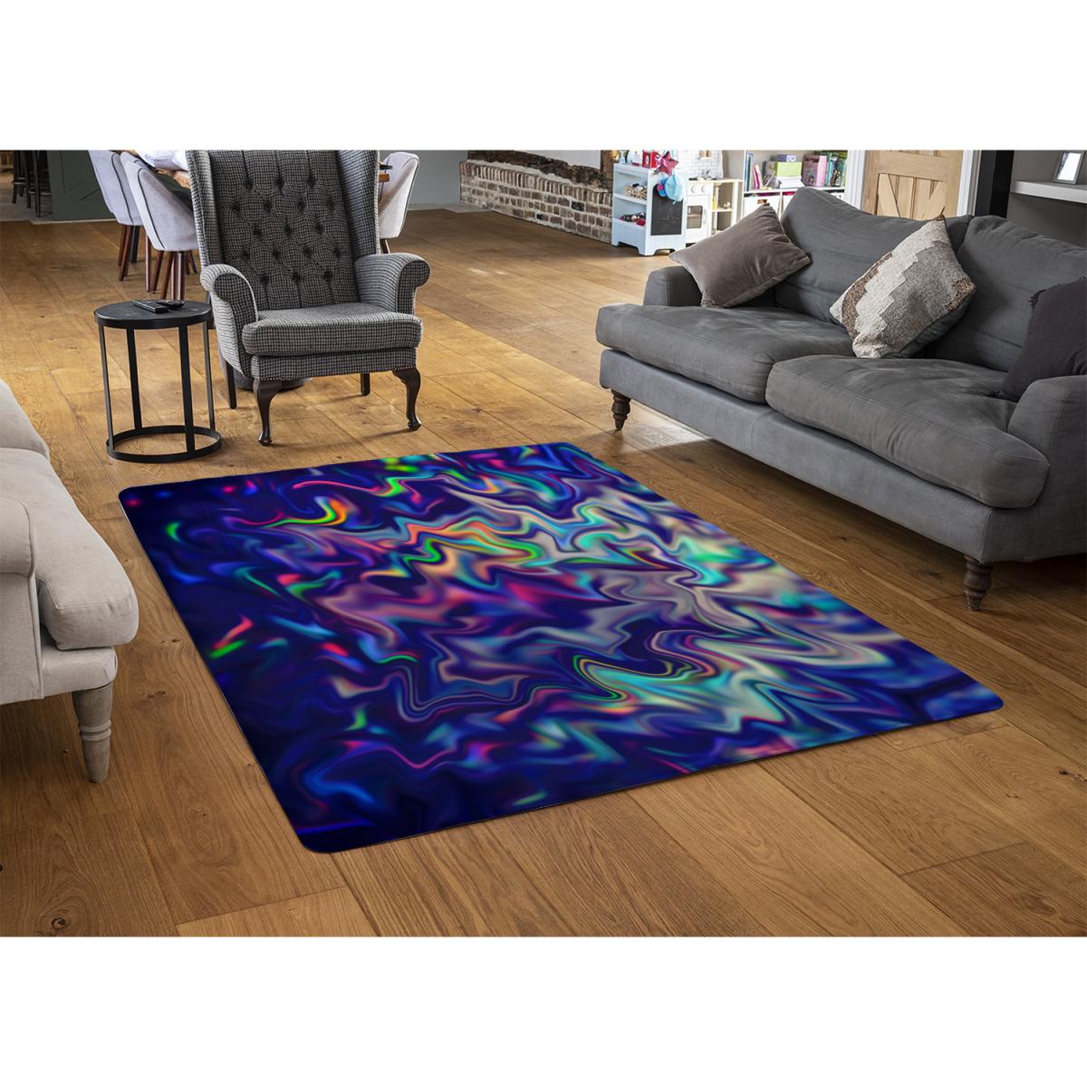Psychedelic Marble Rug - Blue / 110cm – image 2