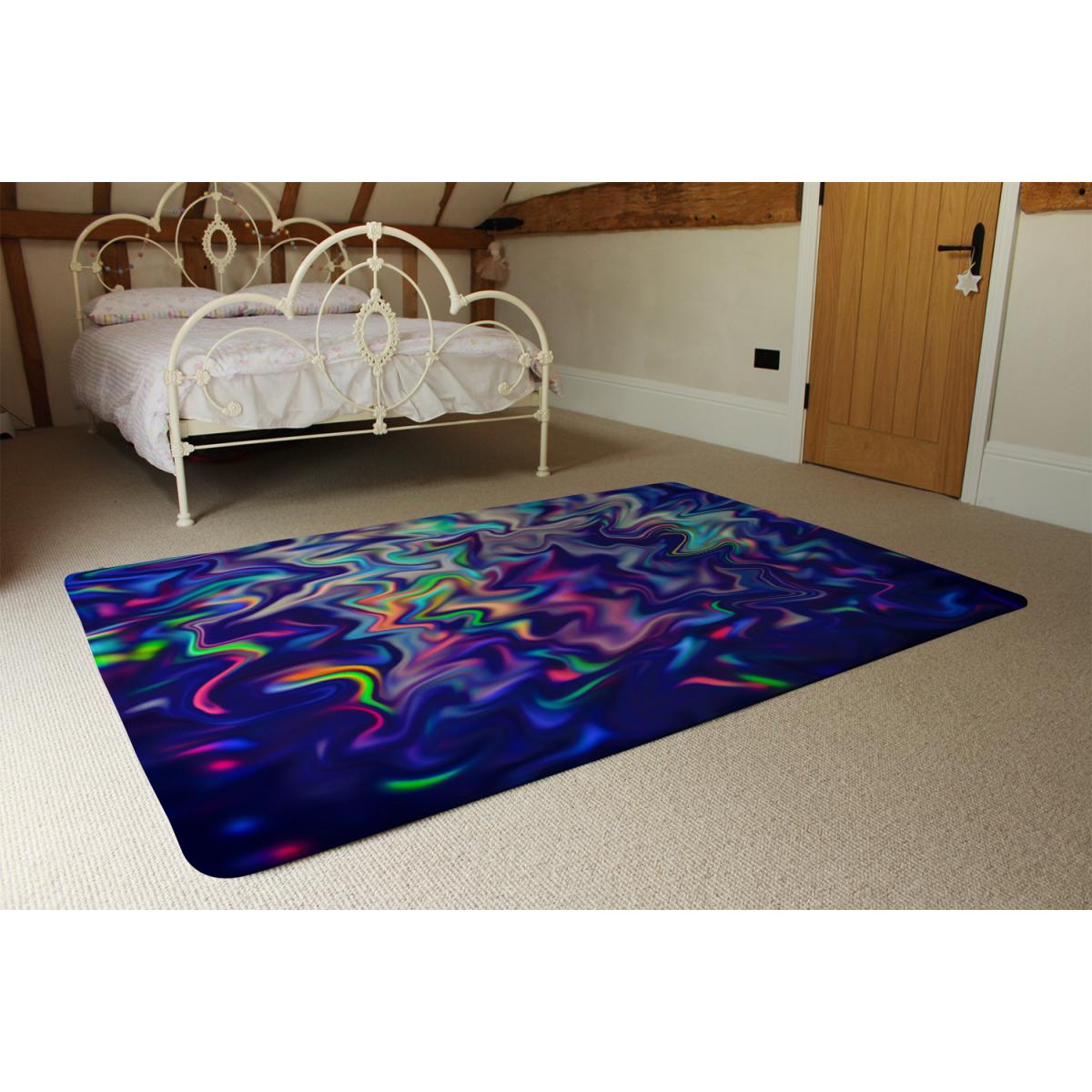 Psychedelic Marble Rug - Blue / 110cm – image 3
