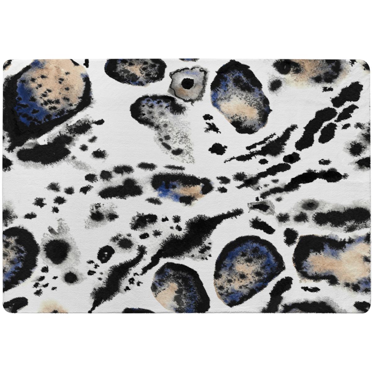 Leopard Print With Blue Designer Rug - Brown / 150cm – image 2