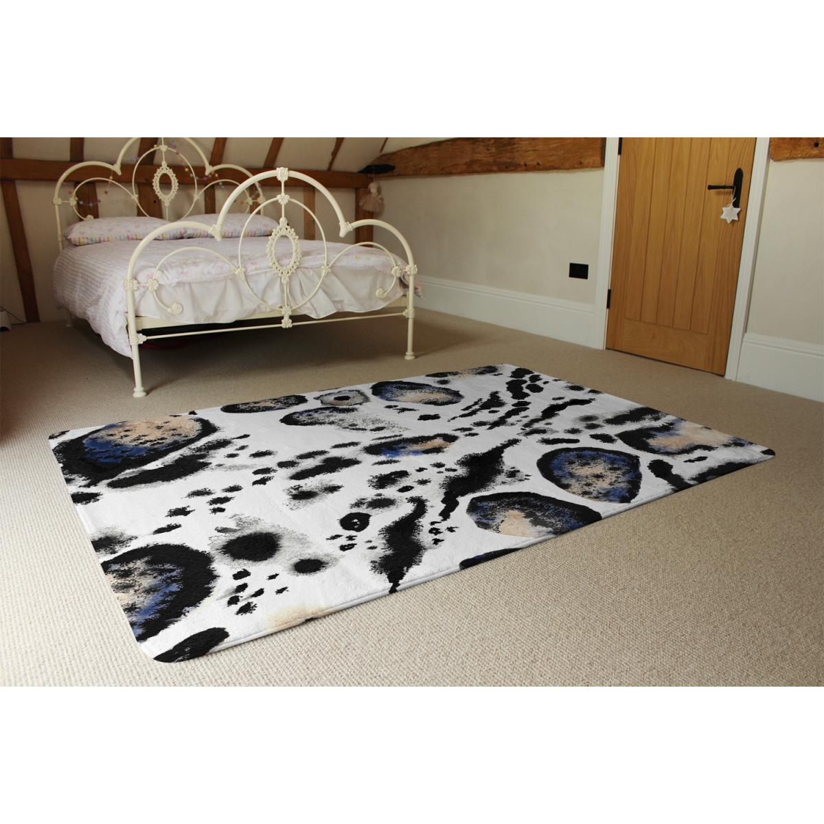 Leopard Print With Blue Designer Rug - Brown / 150cm – image 4
