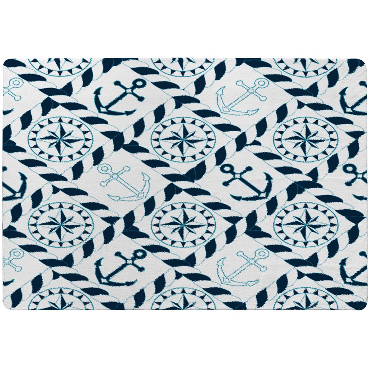 Blue Nautical Elements Designer Rug - Blue / 110cm – image 2