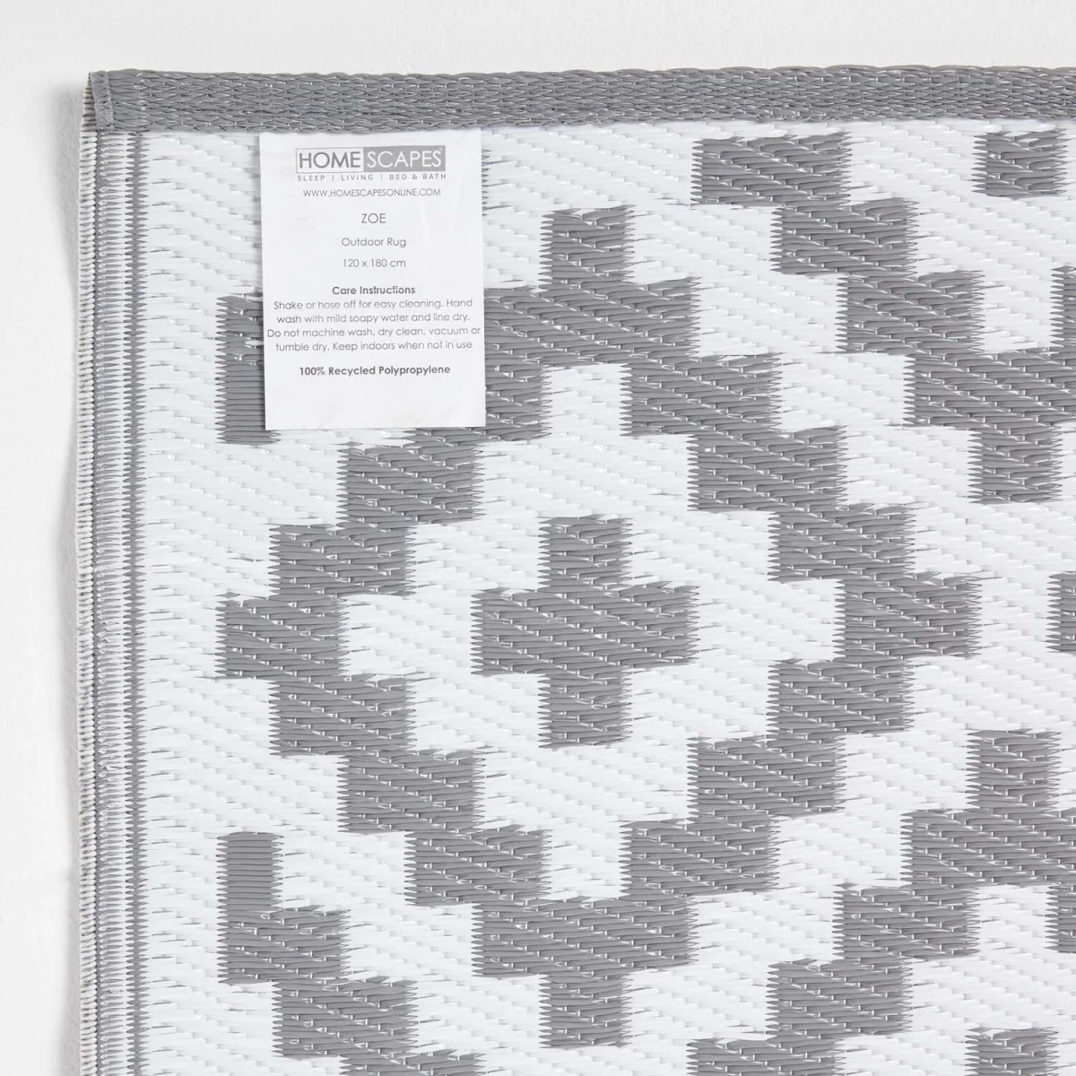 Homescapes Outdoor Rug Luxury Waterproof Reversible Recycled, Grey Zoe Geometric - Grey / 300in – image 16