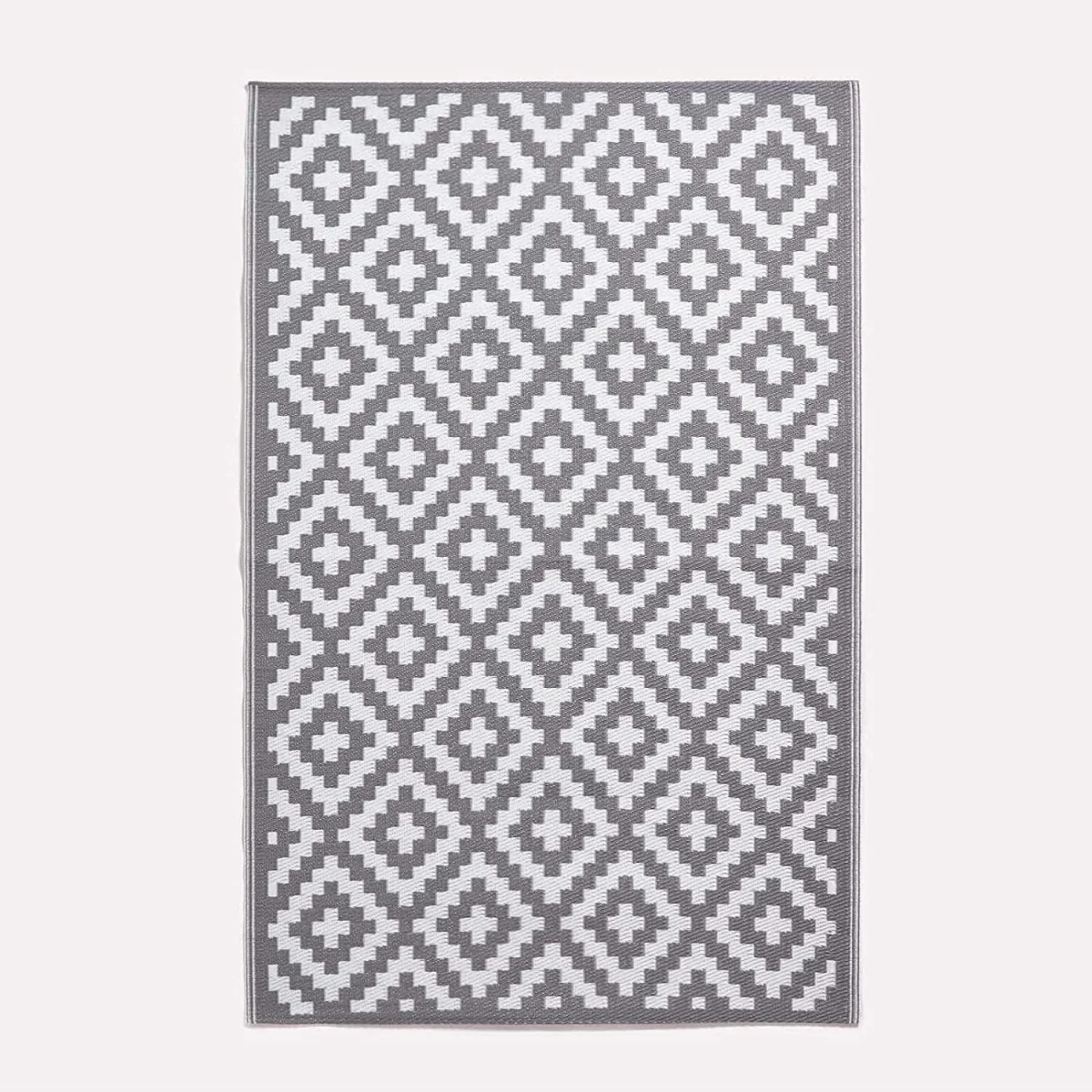 Homescapes Outdoor Rug Luxury Waterproof Reversible Recycled, Grey Zoe Geometric - Grey / 300in – image 17