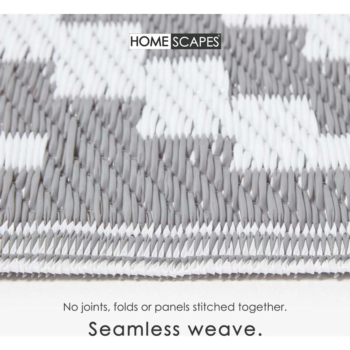 Homescapes Outdoor Rug Luxury Waterproof Reversible Recycled, Grey Zoe Geometric - Grey / 300in – image 4