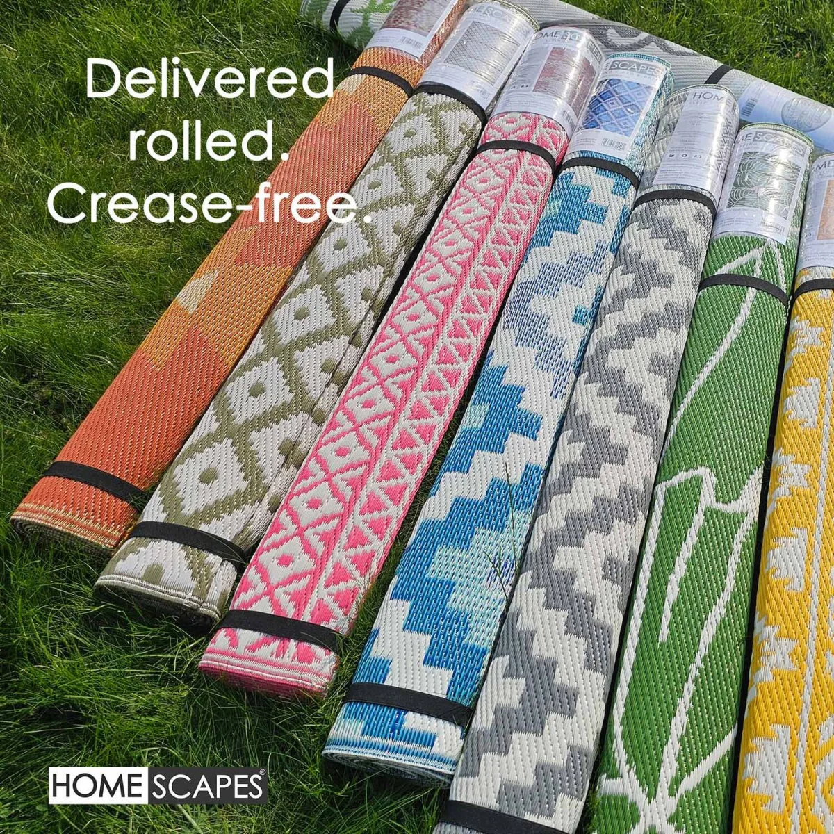 Homescapes Outdoor Rug Luxury Waterproof Reversible Recycled, Grey Zoe Geometric - Grey / 300in – image 7