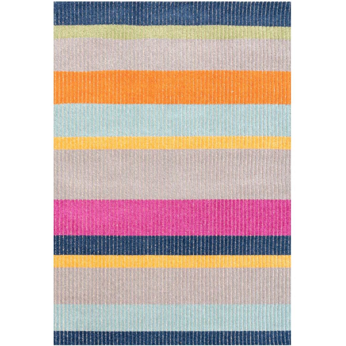 Multicolour Textured Striped Weatherproof Outdoor Garden Rug - Multicolour / 170 x 120cm – image 3